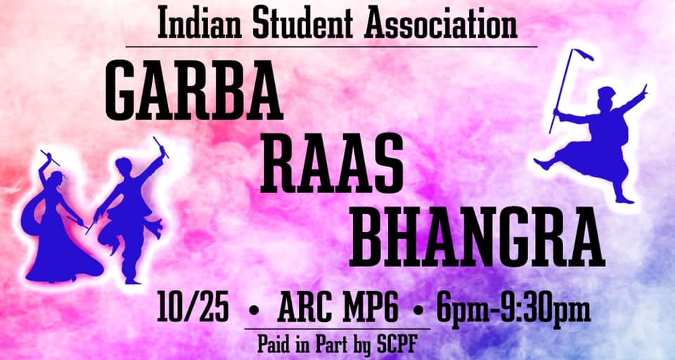 ISA Garba Raas Bhangra 2019 ARC MPR6 6 pm to 9:30 pm