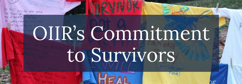OIIR's Commitment to Survivors Webpage Banner