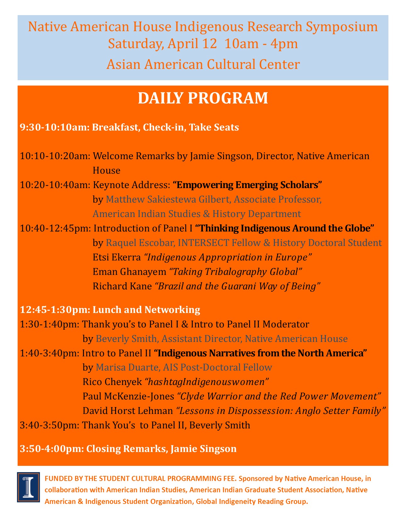 Native America House Indigenous Research Symposium Program